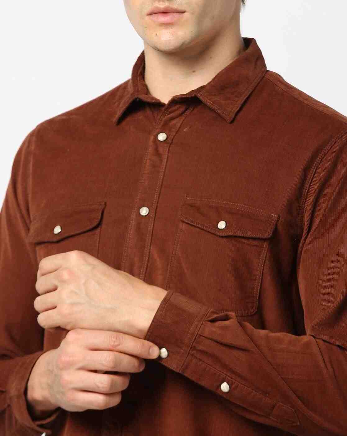 Lee Cooper | Men Corduroy Regular Fit Shirt|4