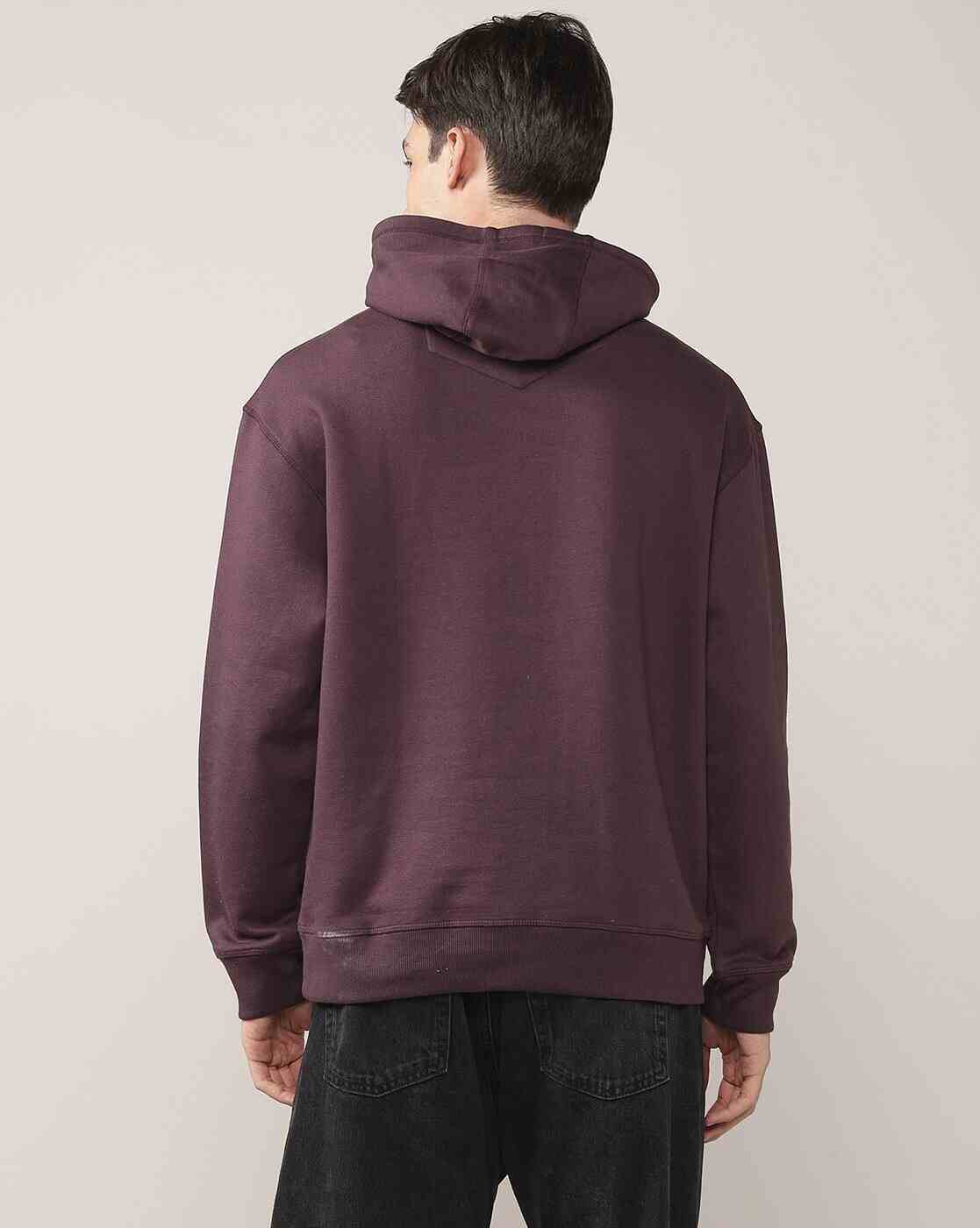 Lee Cooper | Men Logo Embroidered Relaxed Fit Hoodie with Kangaroo Pocket|2