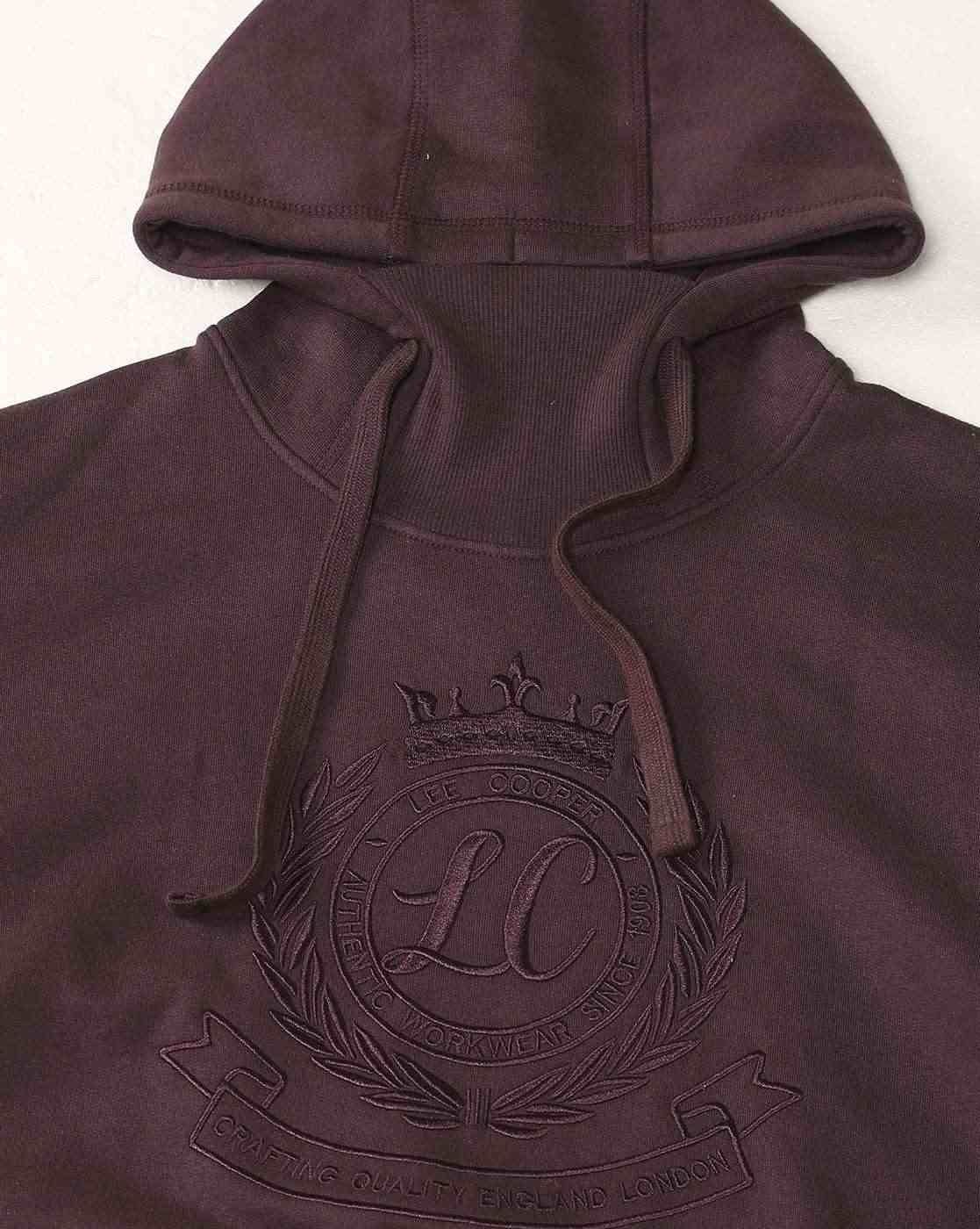 Lee Cooper | Men Logo Embroidered Relaxed Fit Hoodie with Kangaroo Pocket|6