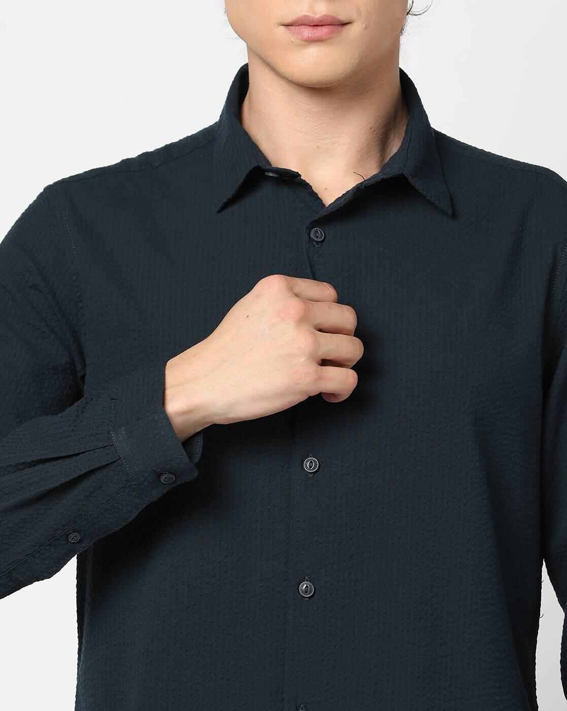 Lee Cooper | Men Seersucker Regular Fit Shirt|3