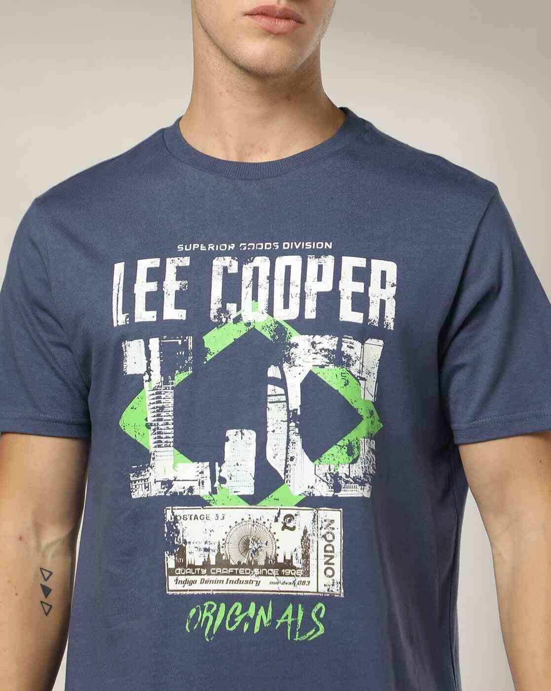 Lee Cooper | Men Logo Print Relaxed Fit Crew-Neck T-Shirt|3