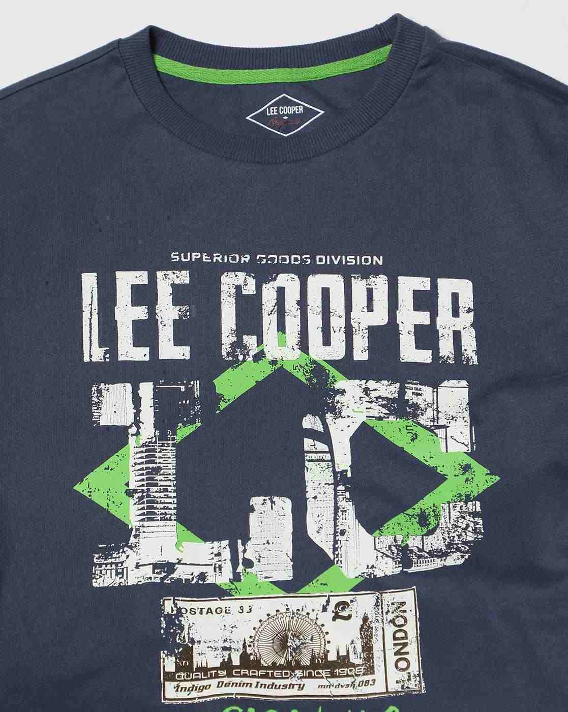 Lee Cooper | Men Logo Print Relaxed Fit Crew-Neck T-Shirt|4