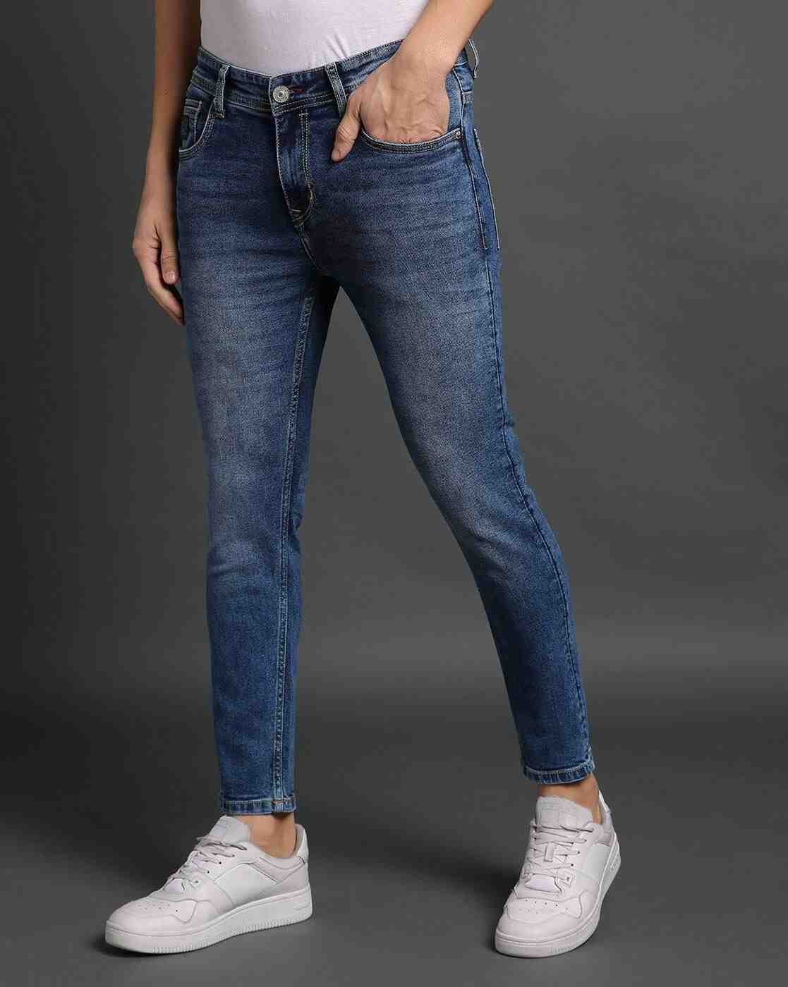 Lee Cooper | Men Stone wash Slim Fit Cropped Jeans|1