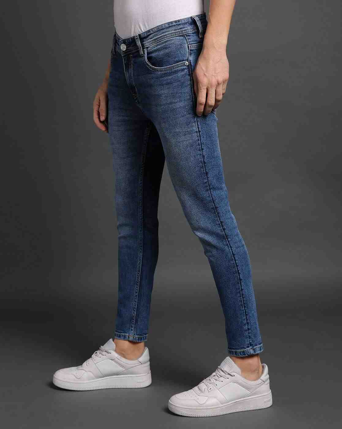 Lee Cooper | Men Stone wash Slim Fit Cropped Jeans|2