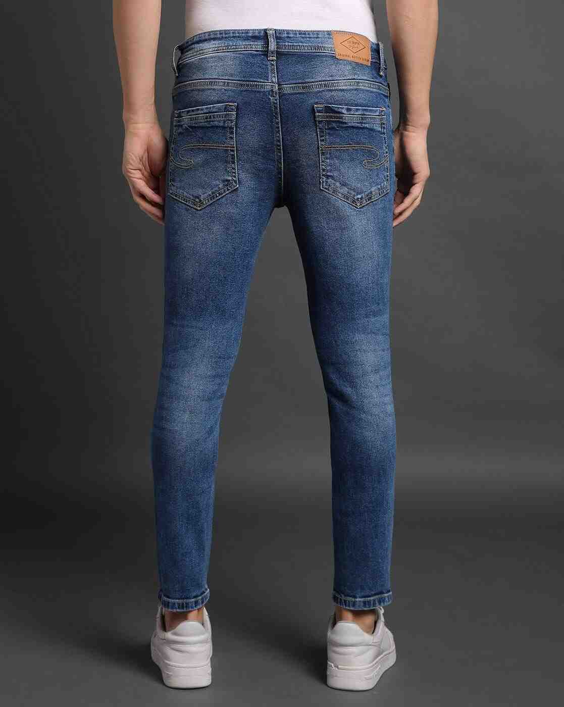 Lee Cooper | Men Stone wash Slim Fit Cropped Jeans|3