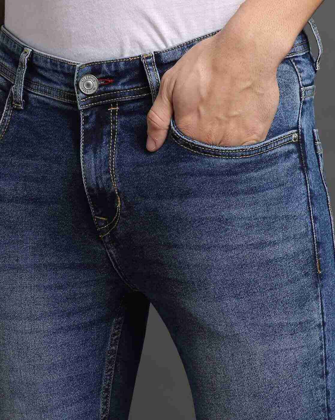 Lee Cooper | Men Stone wash Slim Fit Cropped Jeans|4