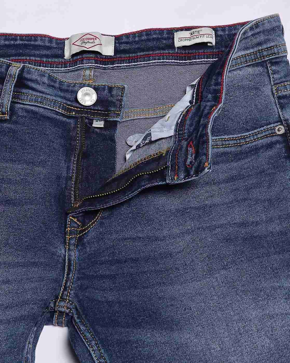 Lee Cooper | Men Stone wash Slim Fit Cropped Jeans|5