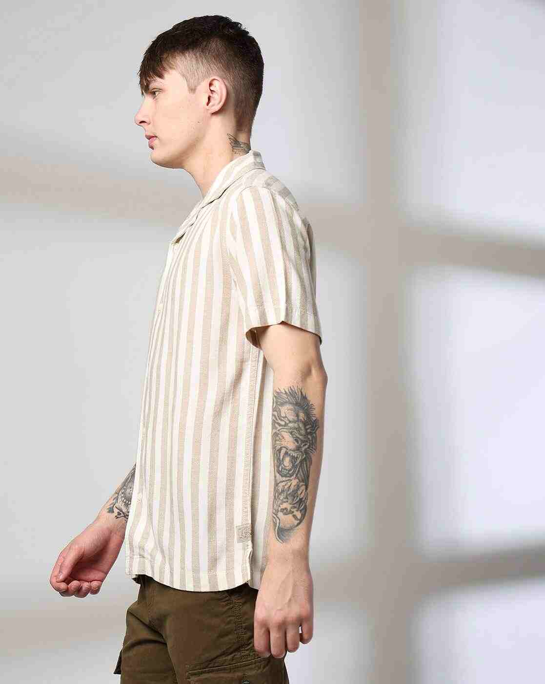 Lee Cooper | Men Striped Regular Fit Shirt|1