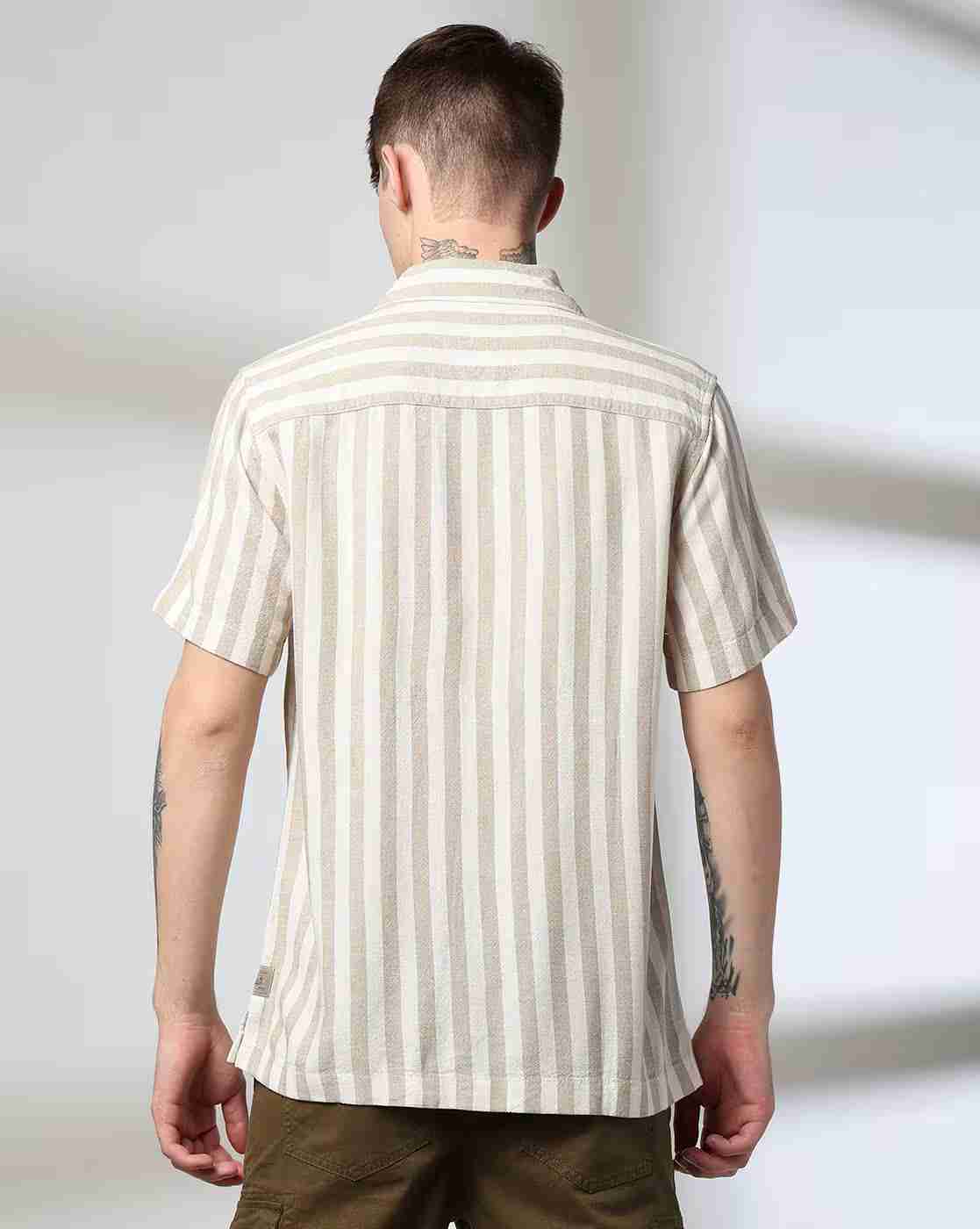 Lee Cooper | Men Striped Regular Fit Shirt|2