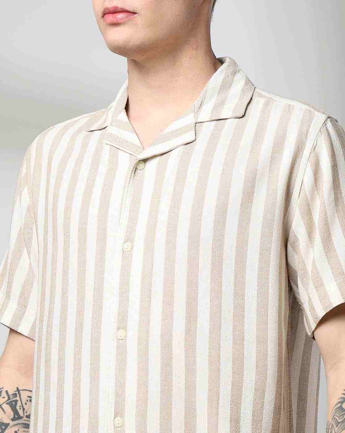 Lee Cooper | Men Striped Regular Fit Shirt|3