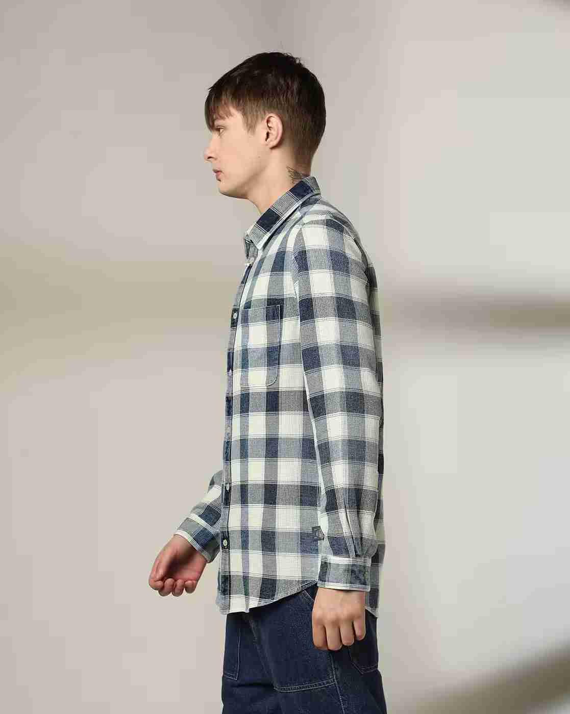 Lee Cooper | Men Checked Relaxed Fit Shirt|2