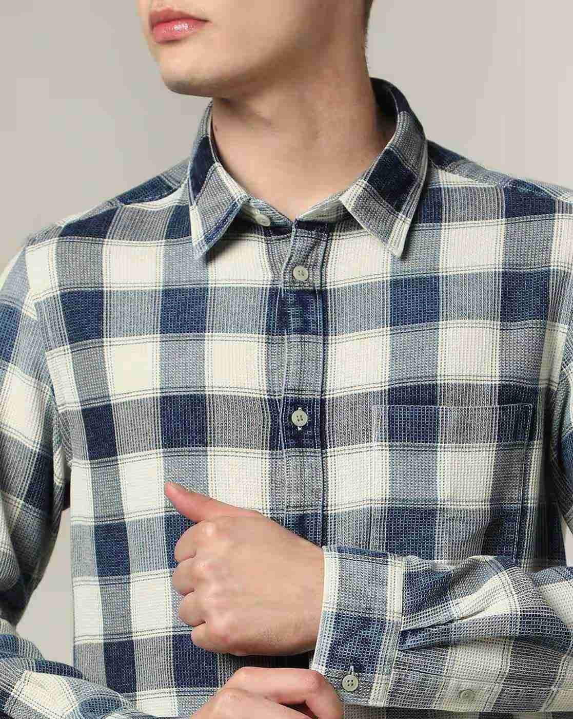 Lee Cooper | Men Checked Relaxed Fit Shirt|4