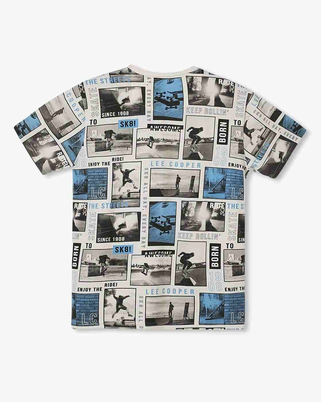 Lee Cooper | Boys All-Over Print Relaxed Fit Crew-Neck T-Shirt|1
