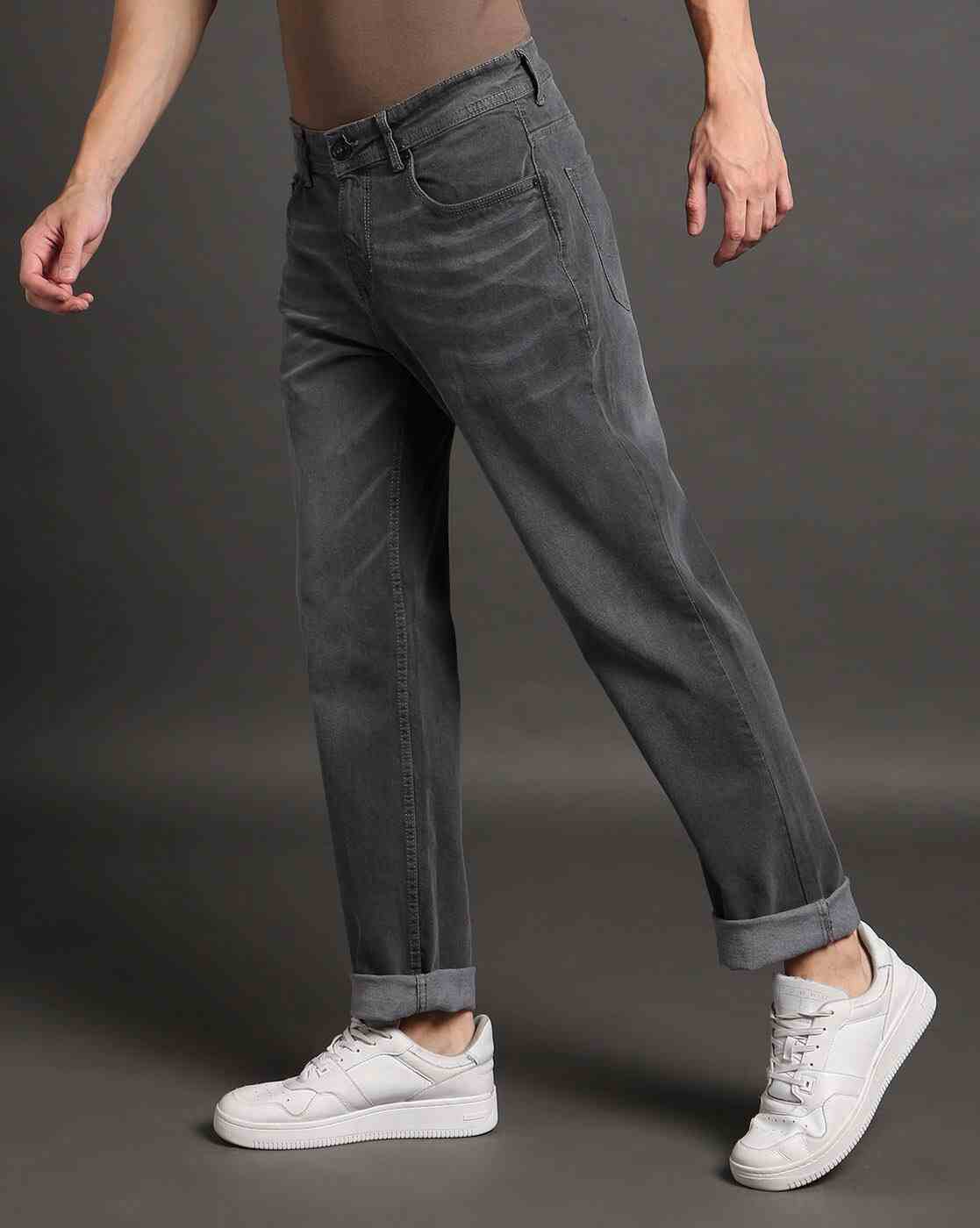 Lee Cooper | Men Mid-Wash Straight Fit Whiskered Jeans|2