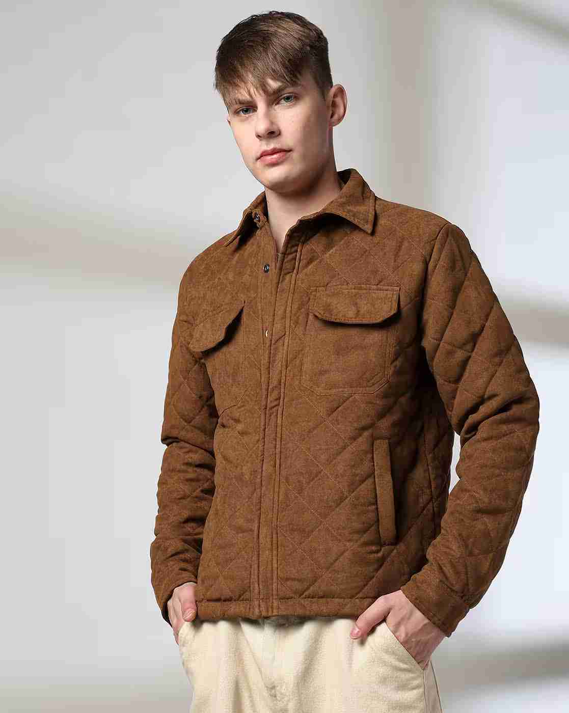 Lee Cooper | Men Quilted Regular Fit Jacket|1