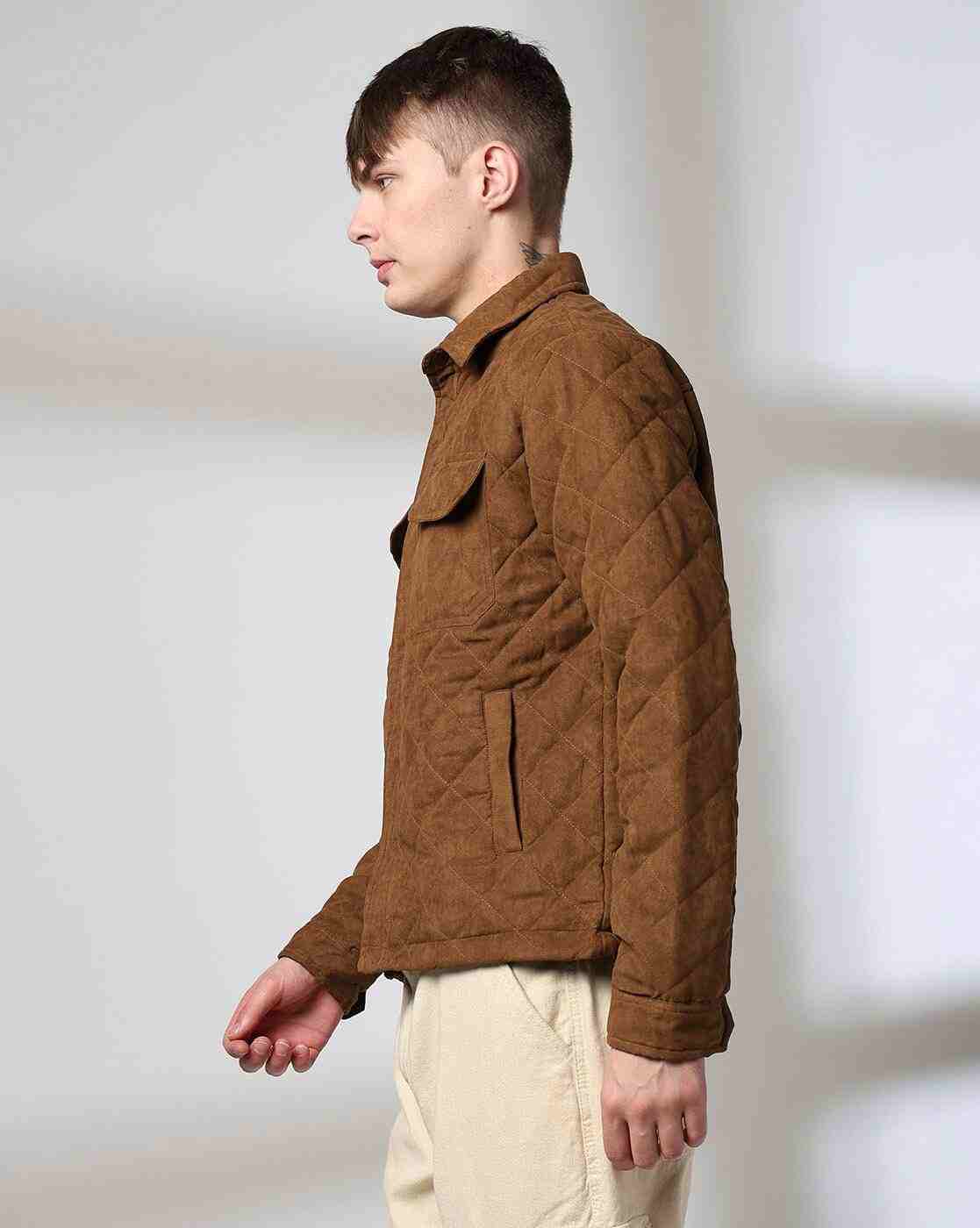 Lee Cooper | Men Quilted Regular Fit Jacket|2