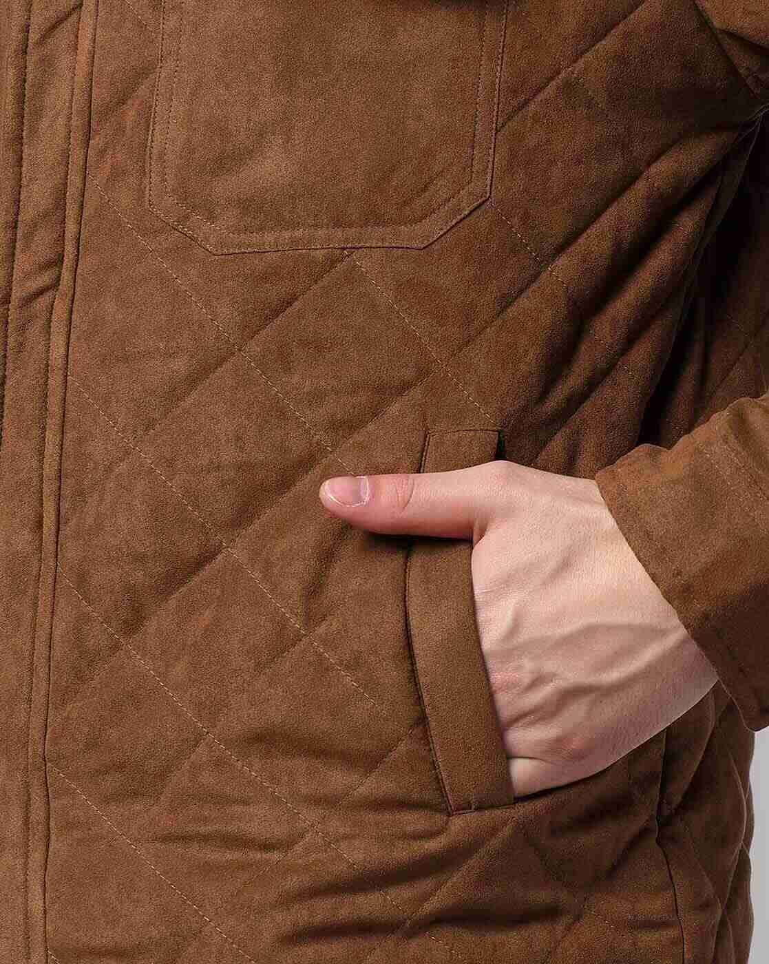 Lee Cooper | Men Quilted Regular Fit Jacket|5