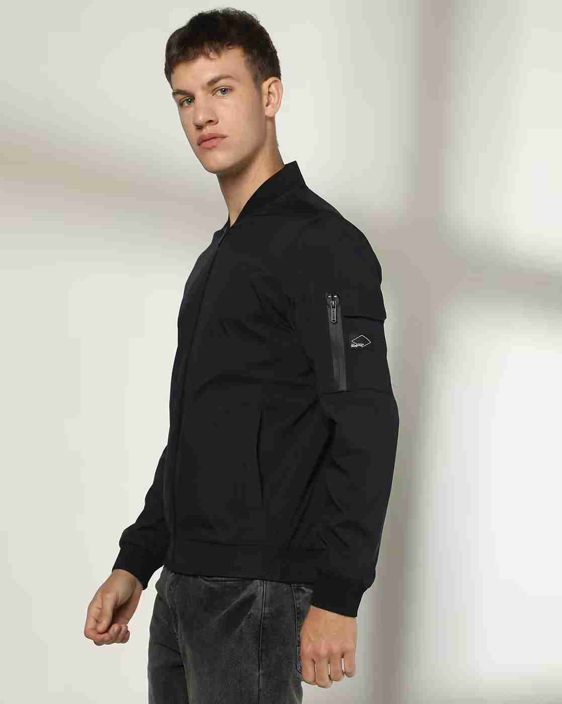 Lee Cooper | Men Regular Fit Zip-Front Bomber Jacket|1