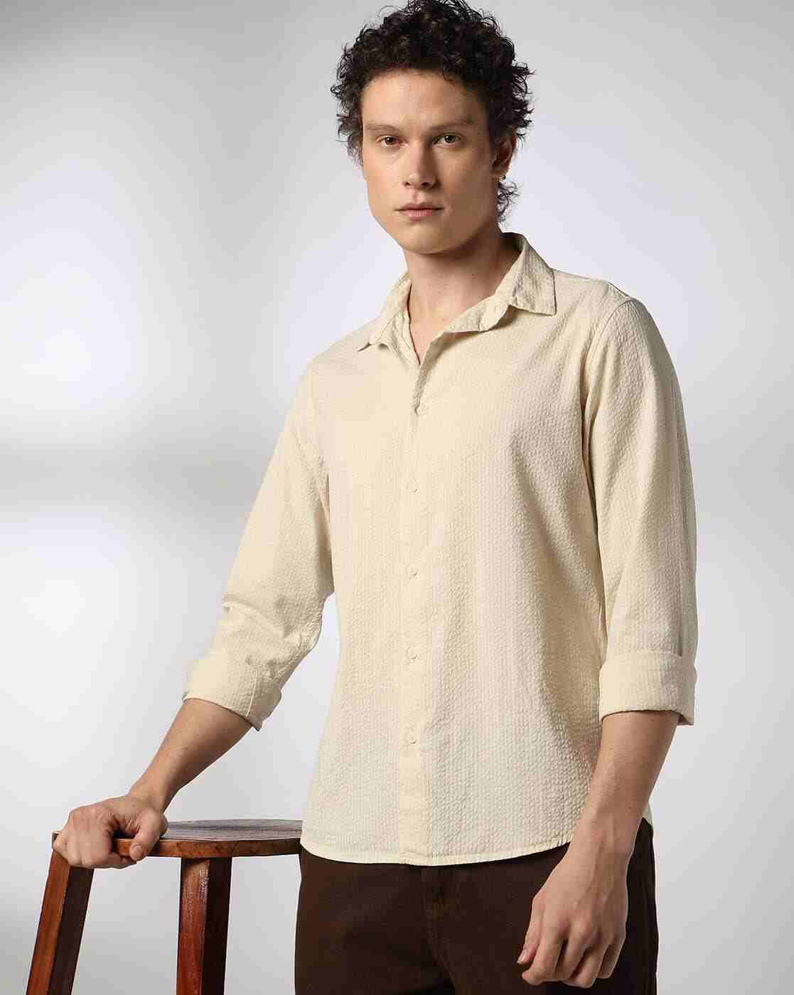 Lee Cooper | Men Self-Striped Regular Fit Shirt|0