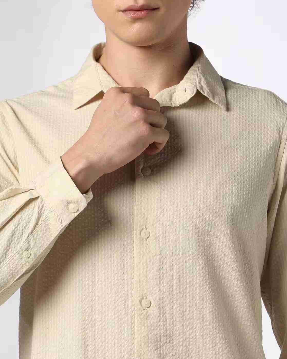 Lee Cooper | Men Self-Striped Regular Fit Shirt|4