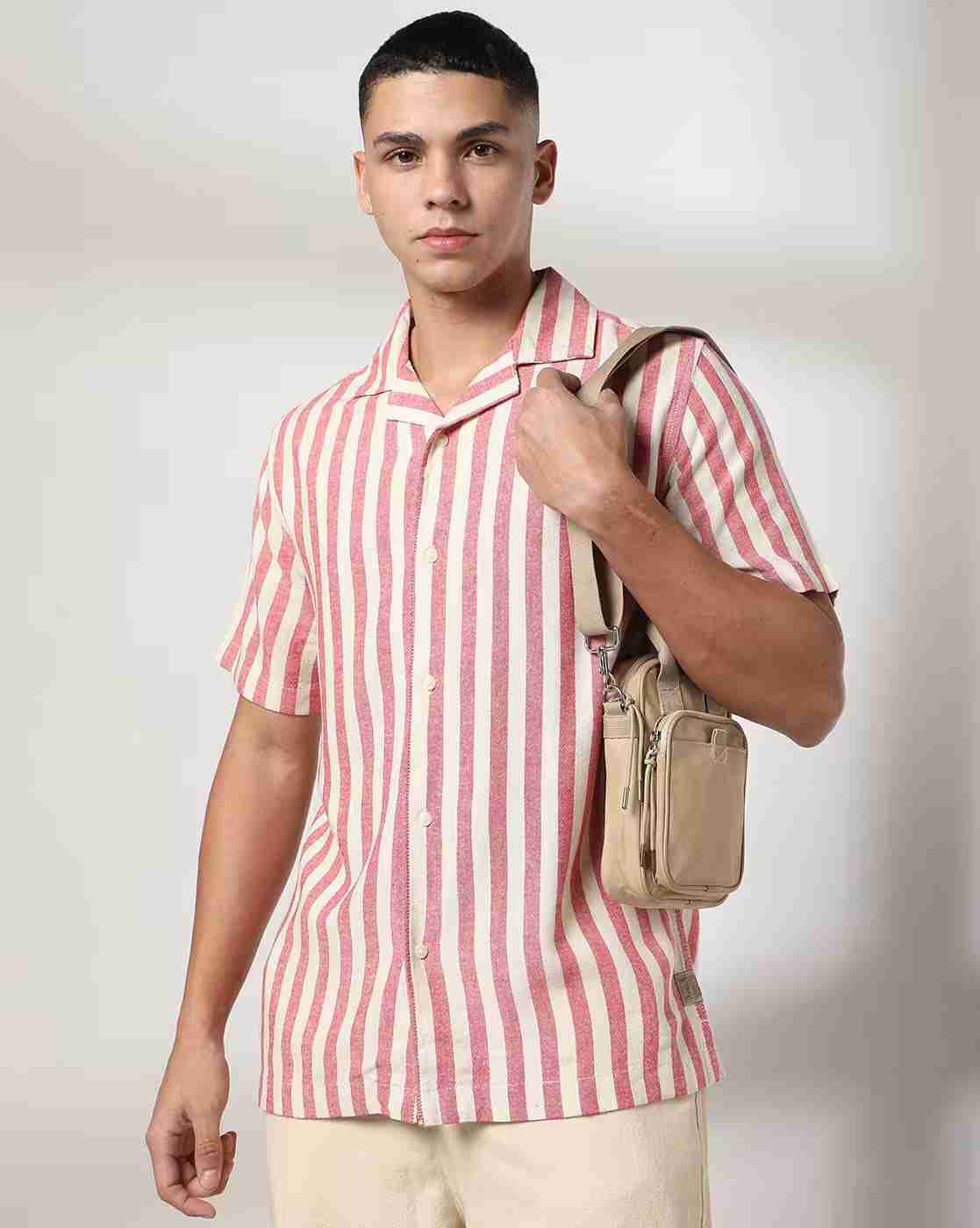 Lee Cooper | Men Striped Regular Fit Shirt|0