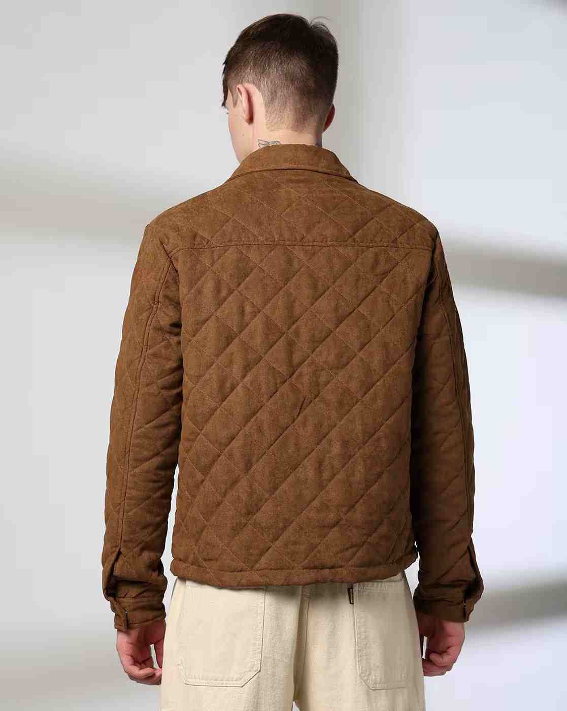 Lee Cooper | Men Quilted Regular Fit Jacket with Flap Pockets|3