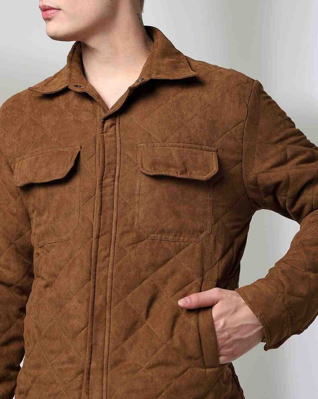 Lee Cooper | Men Quilted Regular Fit Jacket with Flap Pockets|4