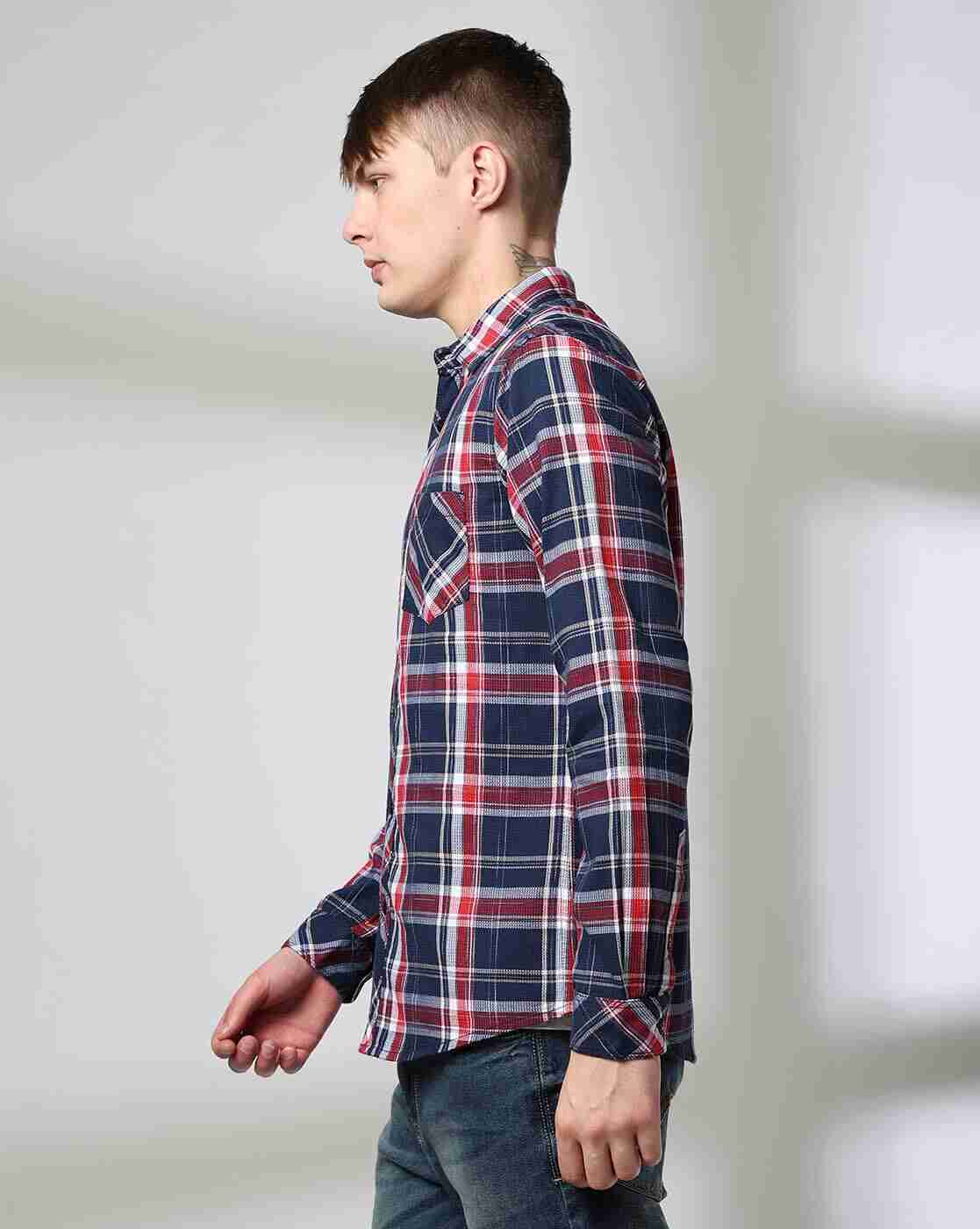 Lee Cooper | Men Checked Relaxed Fit Shirt|2