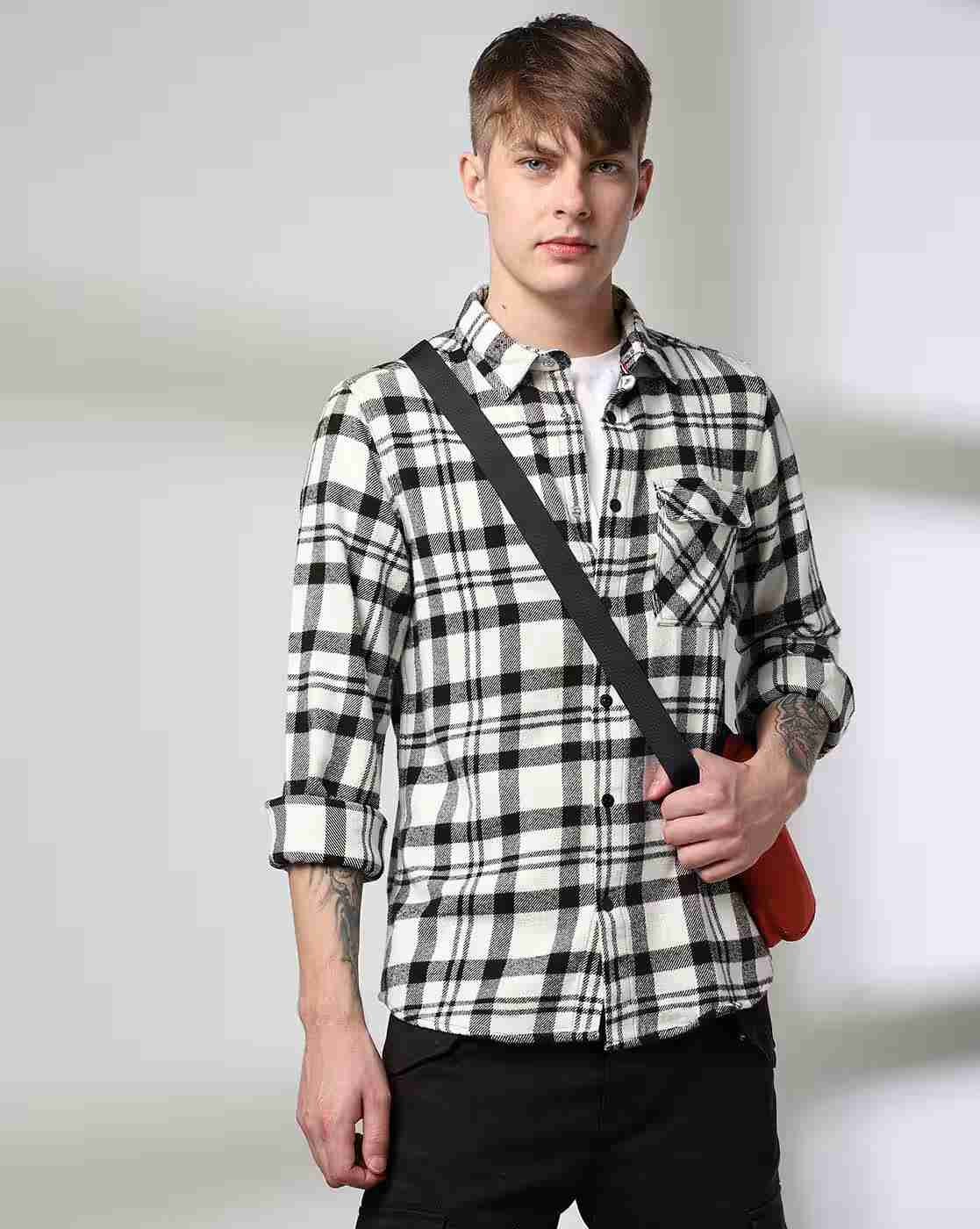 Lee Cooper | Men Checked Relaxed Fit Shirt|0