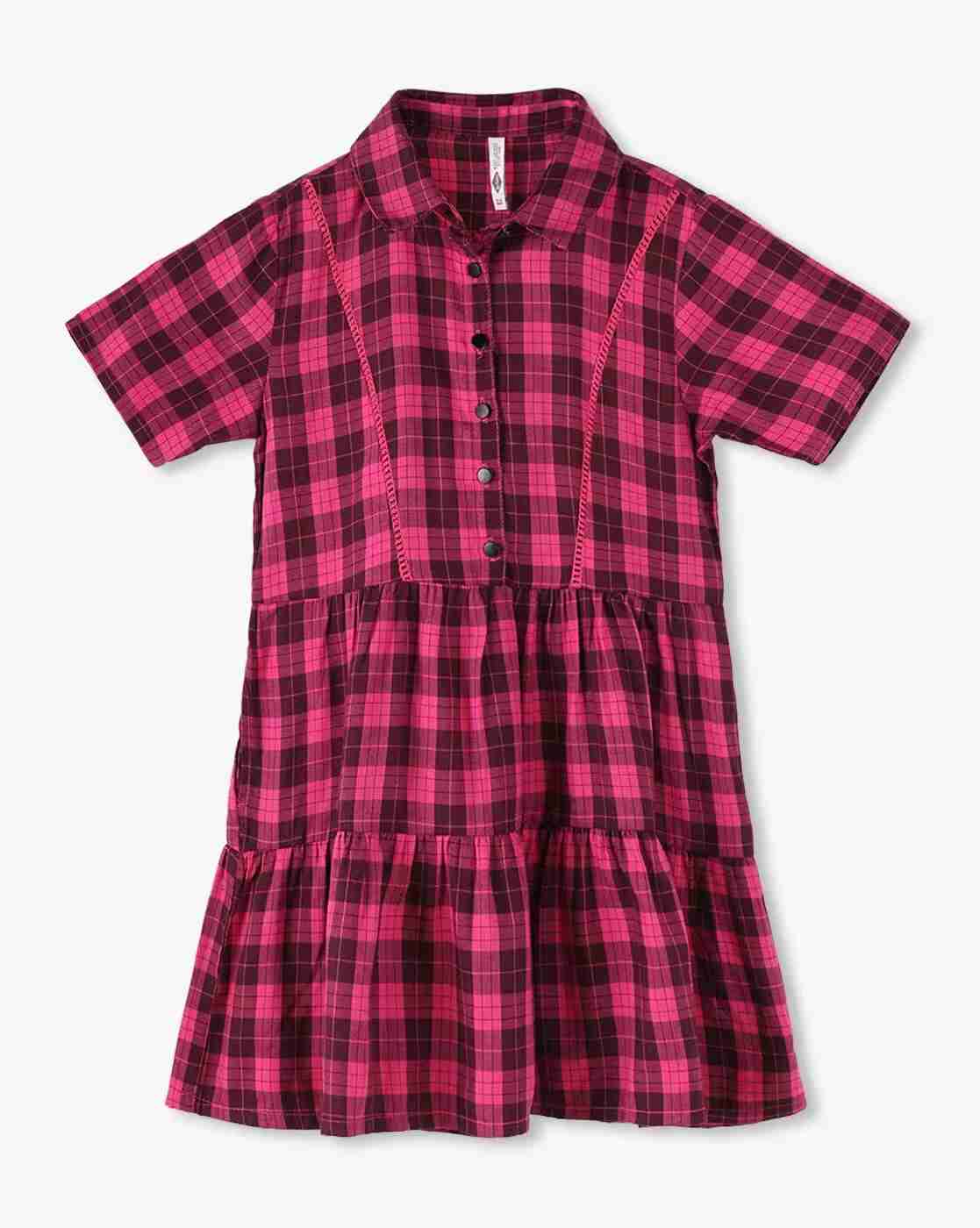 Lee Cooper | Girls Checked Tiered Dress|0