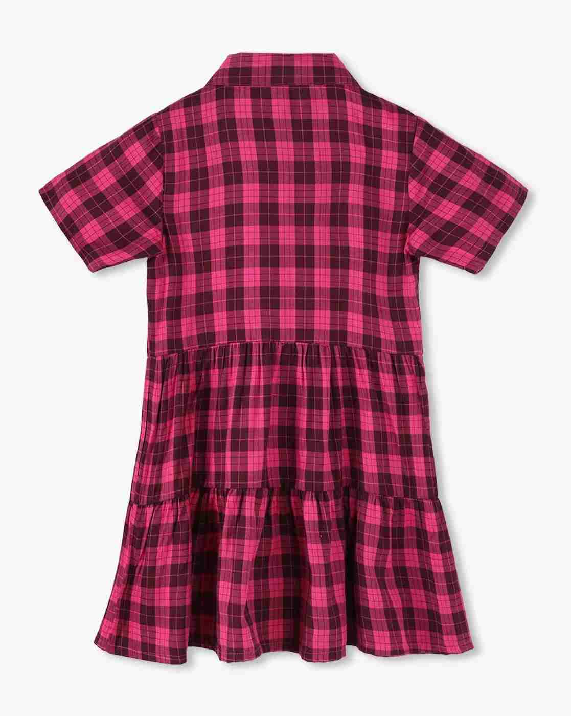 Lee Cooper | Girls Checked Tiered Dress|1