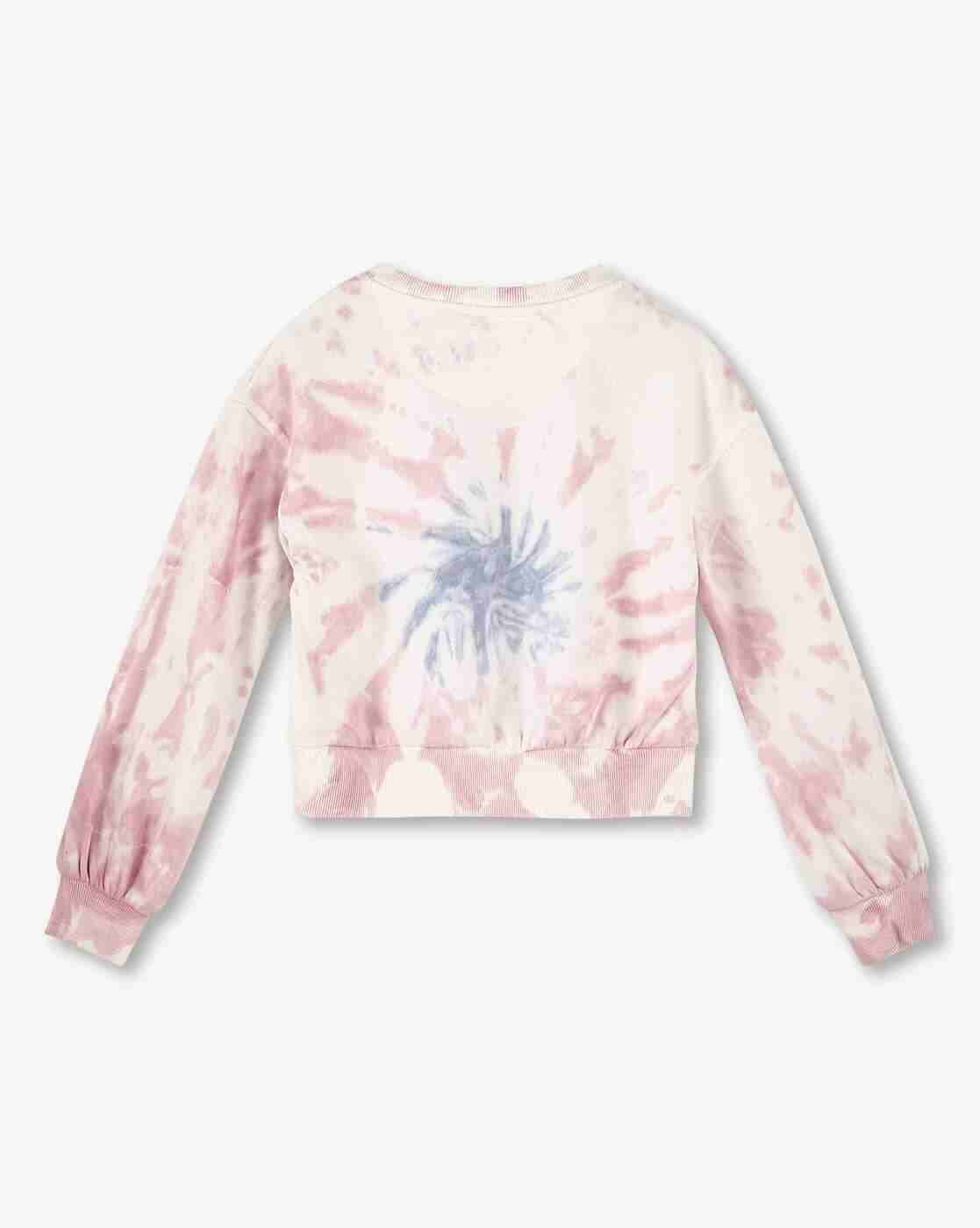 Lee Cooper | Girls Tie & Dye Relaxed Fit Cotton Round-Neck Sweatshirt|1