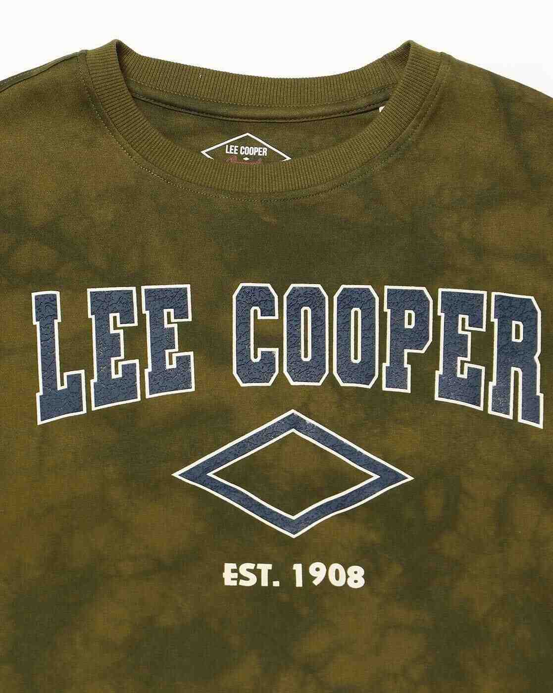 Lee Cooper | Men Logo Print Relaxed Fit Crew-Neck T-Shirt|0