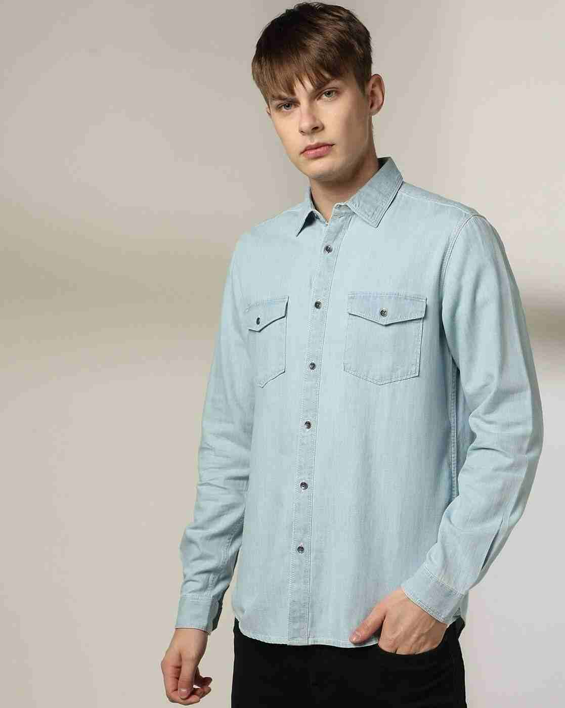 Lee Cooper | Men Regular Fit Shirt with Flap Pockets|1