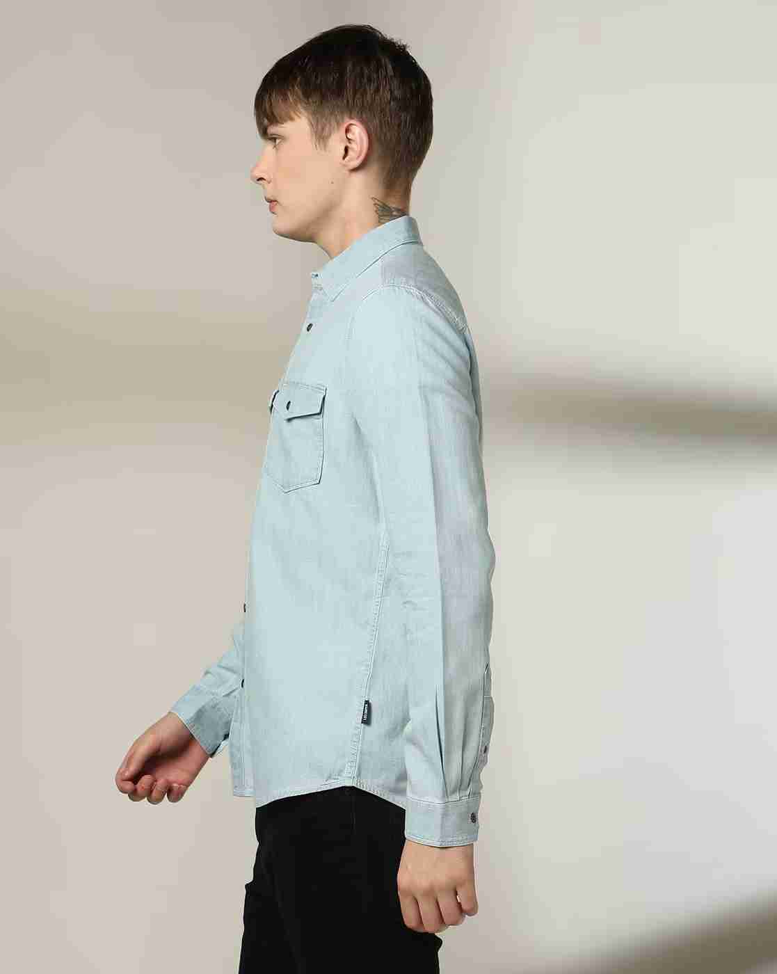 Lee Cooper | Men Regular Fit Shirt with Flap Pockets|2