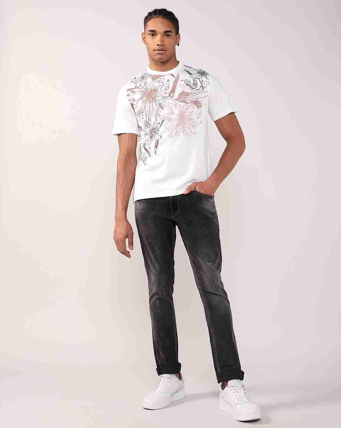 Lee Cooper | Men Floral Print Relaxed Fit Crew-Neck T-Shirt|3