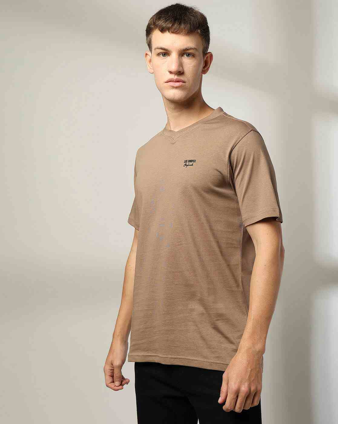 Lee Cooper | Men Regular Fit V-Neck T-Shirt|0