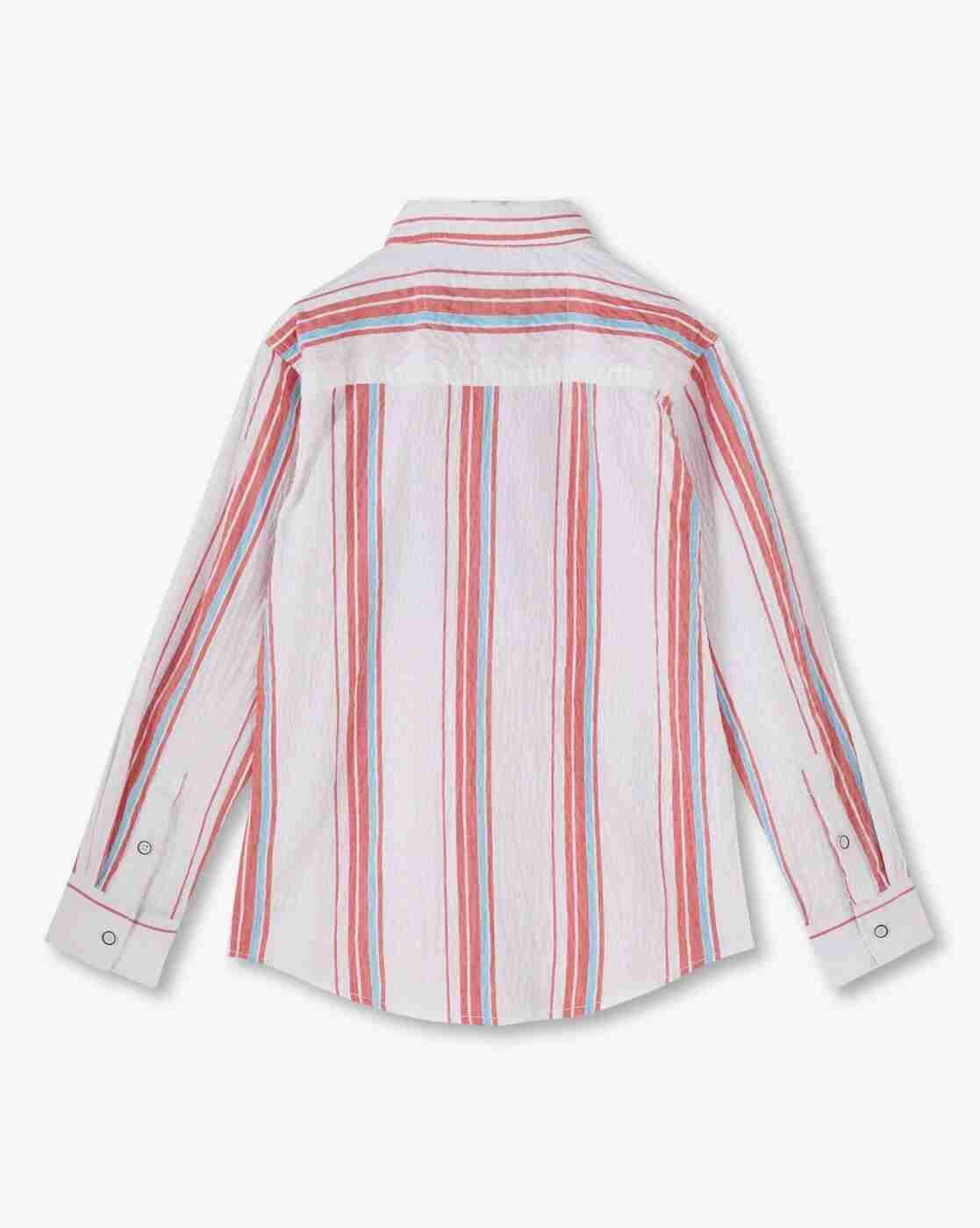 Lee Cooper | Boys Striped Slim Fit Shirt with Patch Pocket|1