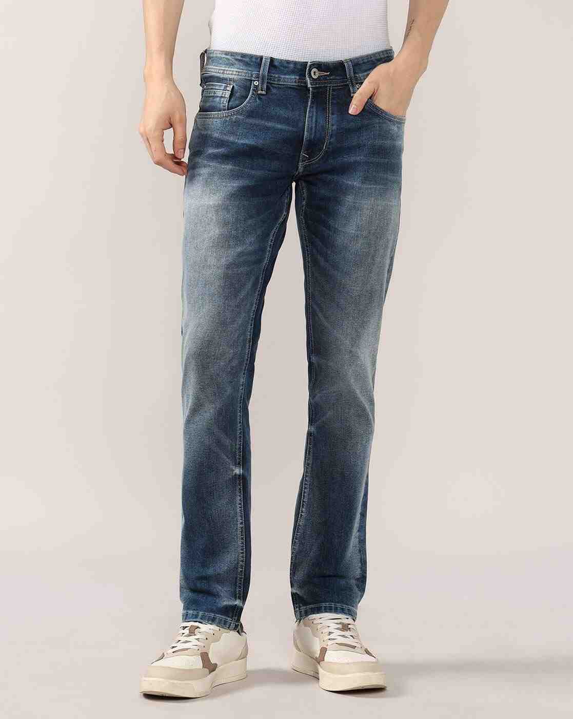 Lee Cooper | Men Mid-Wash Low-Rise Slim Fit Jeans|1
