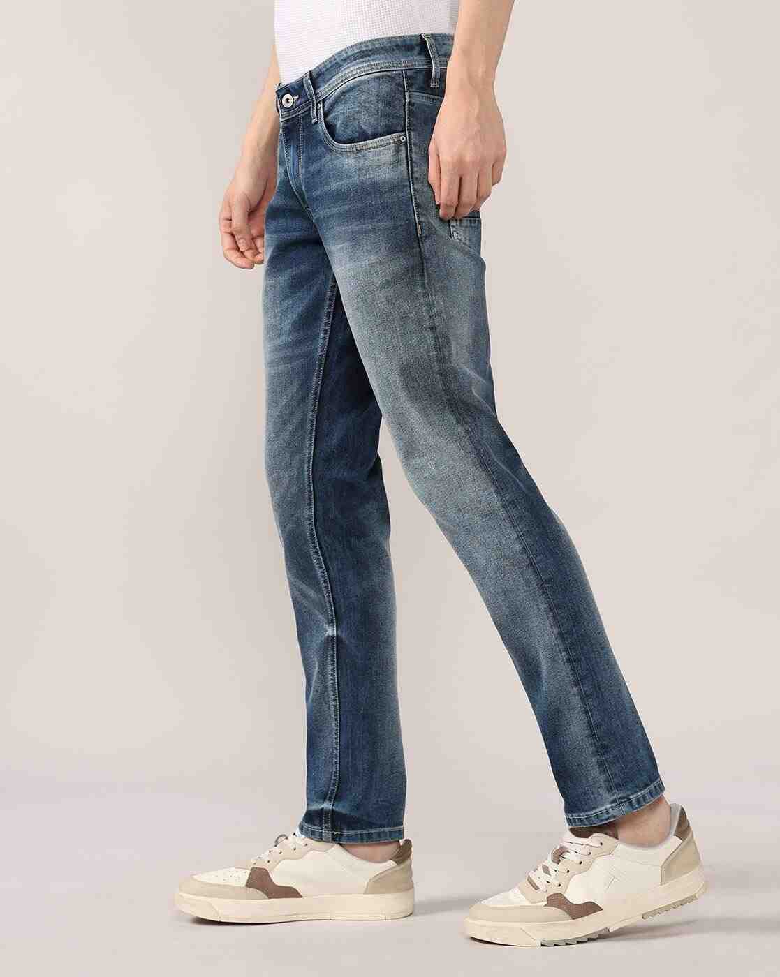 Lee Cooper | Men Mid-Wash Low-Rise Slim Fit Jeans|2