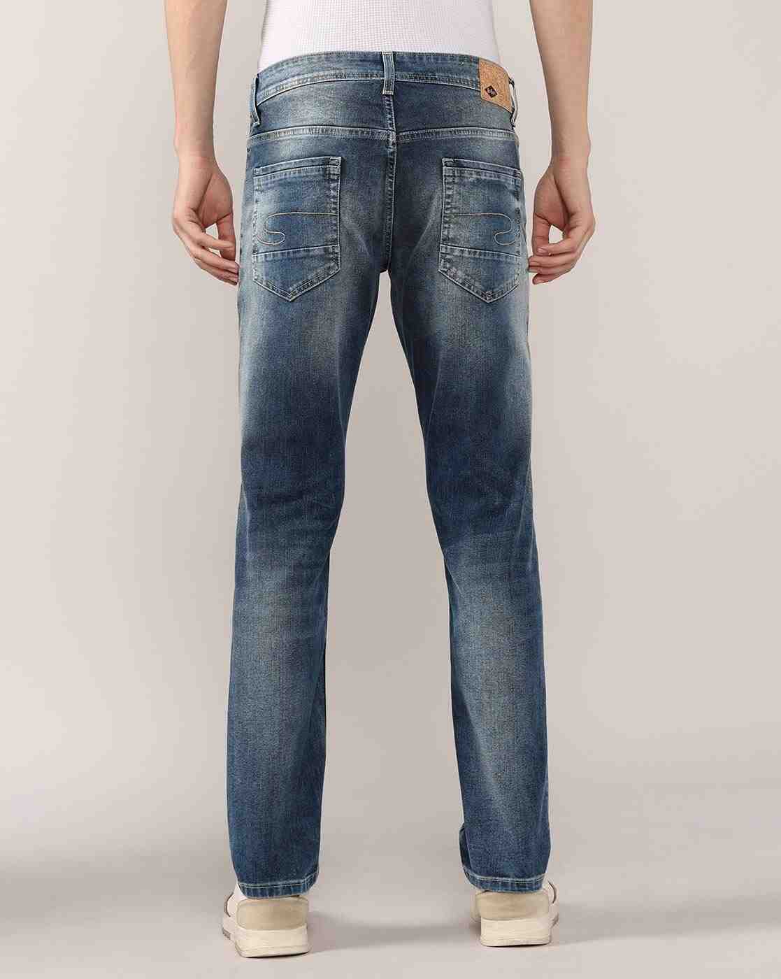 Lee Cooper | Men Mid-Wash Low-Rise Slim Fit Jeans|3