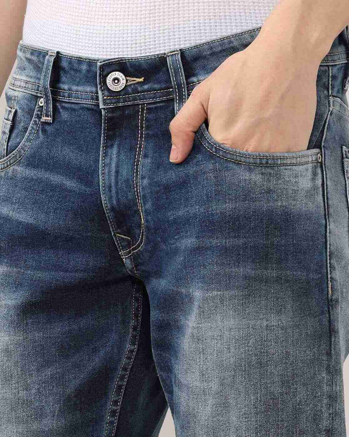Lee Cooper | Men Mid-Wash Low-Rise Slim Fit Jeans|4
