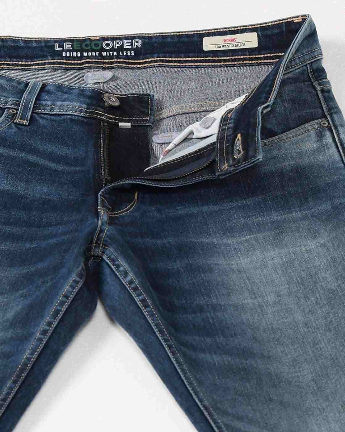 Lee Cooper | Men Mid-Wash Low-Rise Slim Fit Jeans|5