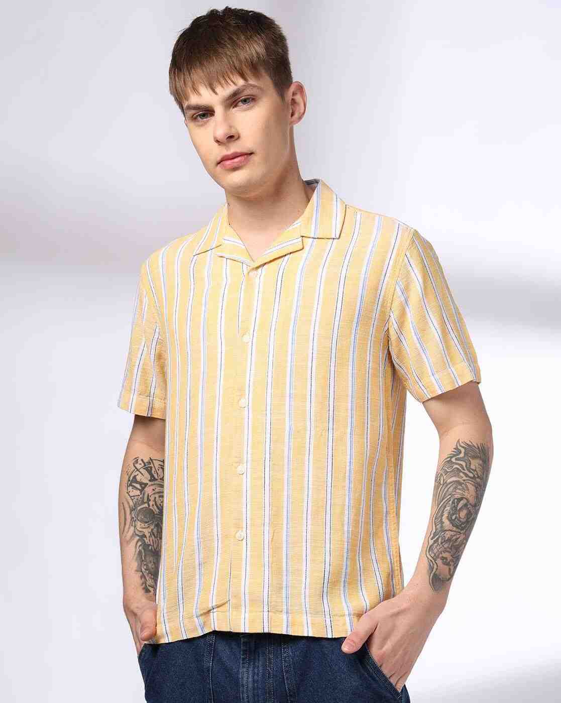 Lee Cooper | Men Striped Relaxed Fit Resort Shirt|1