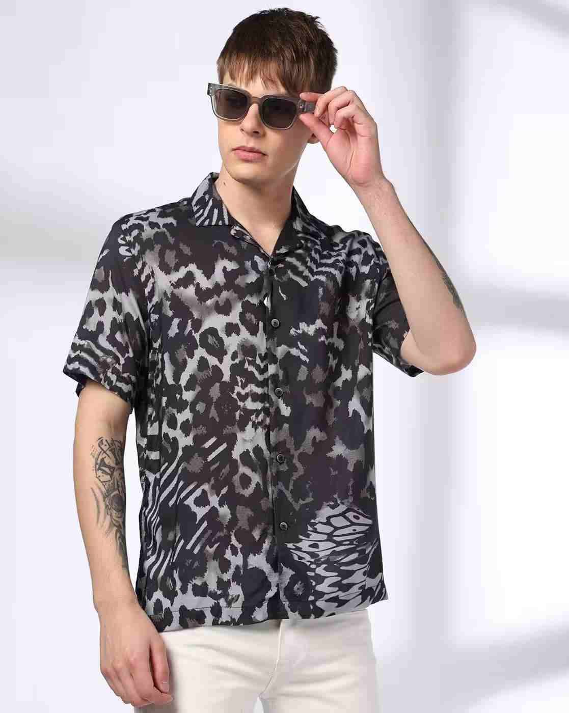 Lee Cooper | Men Animal Print Relaxed Fit Resort Shirt|0