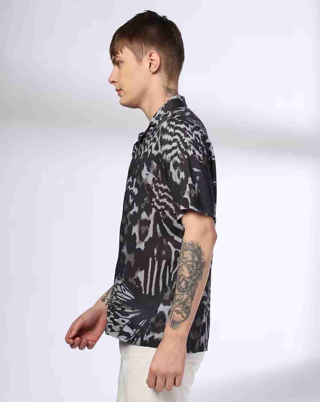 Lee Cooper | Men Animal Print Relaxed Fit Resort Shirt|1