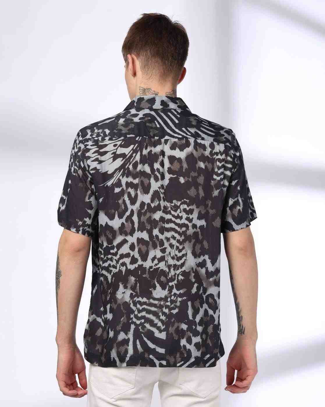 Lee Cooper | Men Animal Print Relaxed Fit Resort Shirt|2