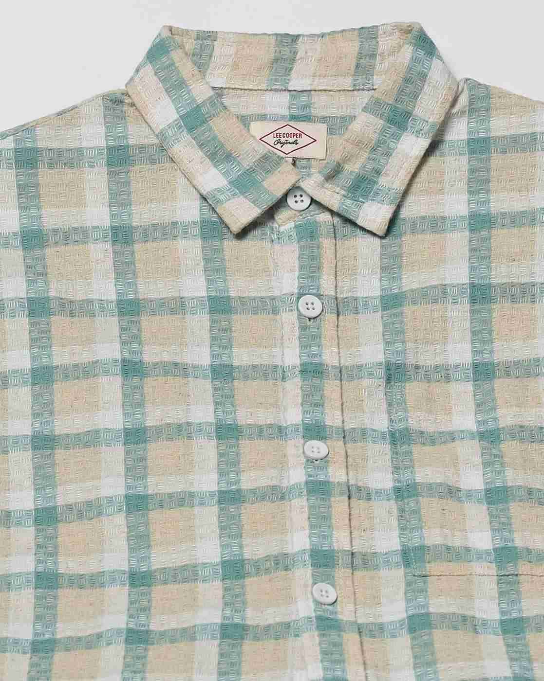 Lee Cooper | Men Checked Oversized Shirt with Patch Pocket|4