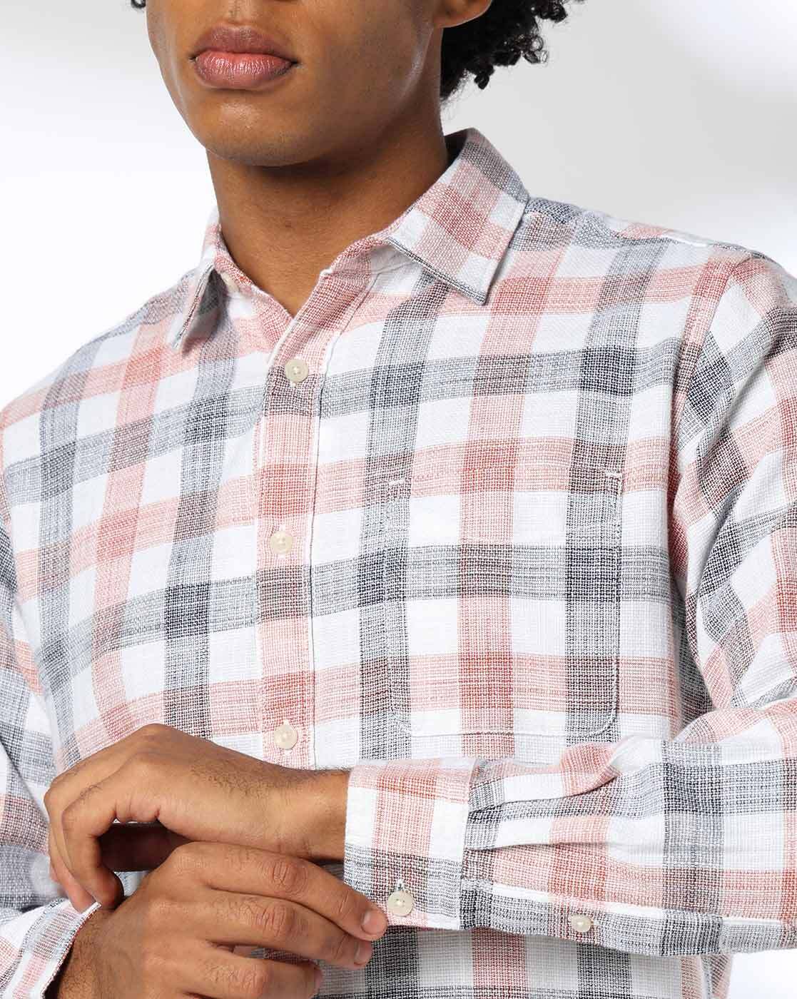 Lee Cooper | Men Checked Regular Fit Shirt with Patch Pocket|4
