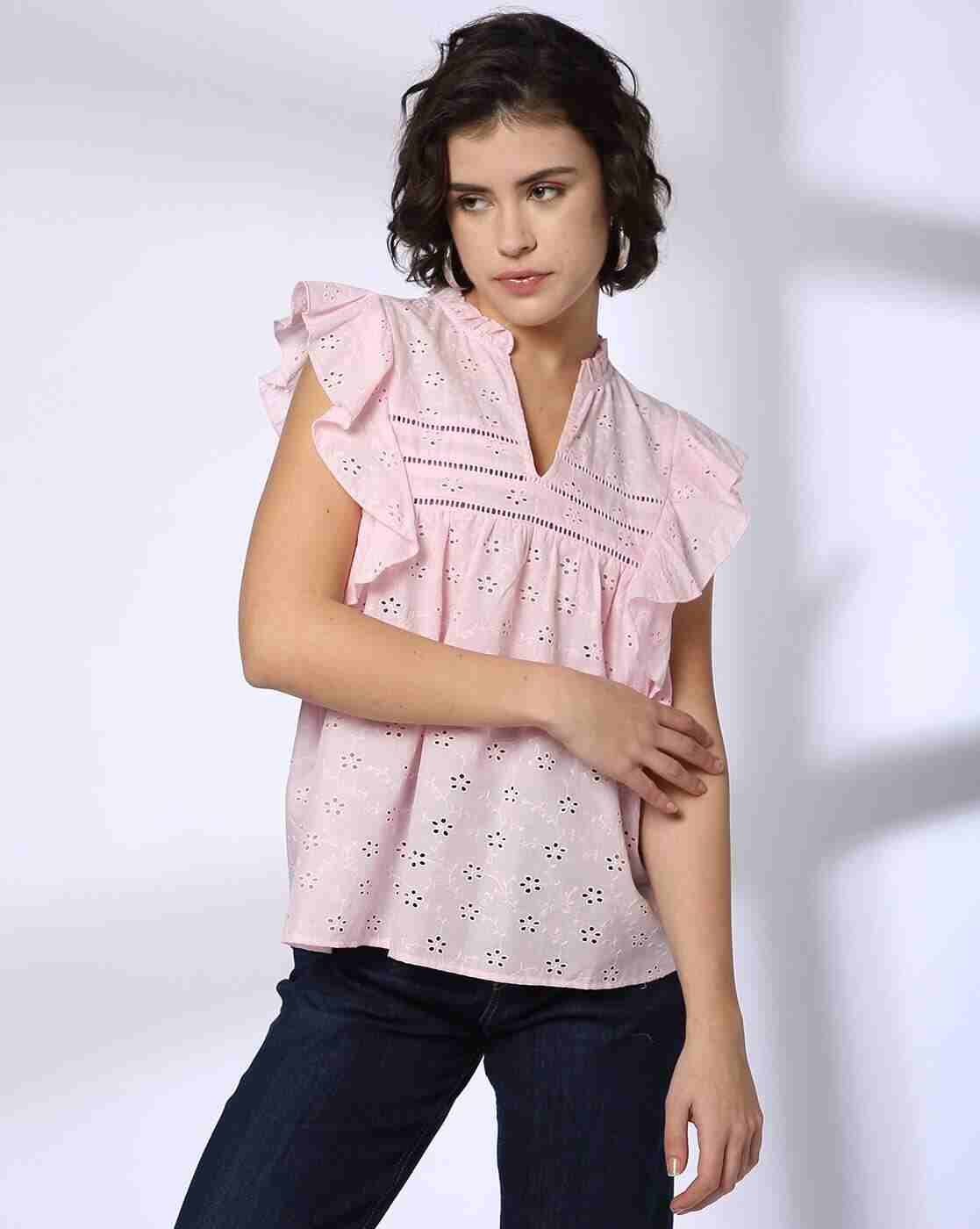 Lee Cooper | Schiffli blouse, pink, xs|0
